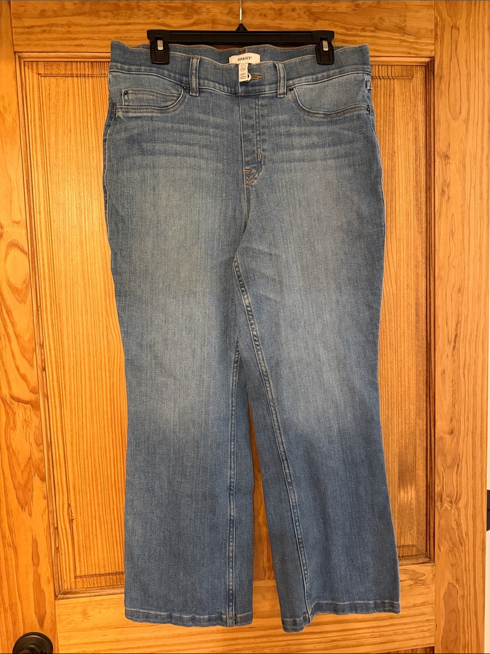 SPANX Medium Light Blue Women's Bootcut Stretch Crop Flare